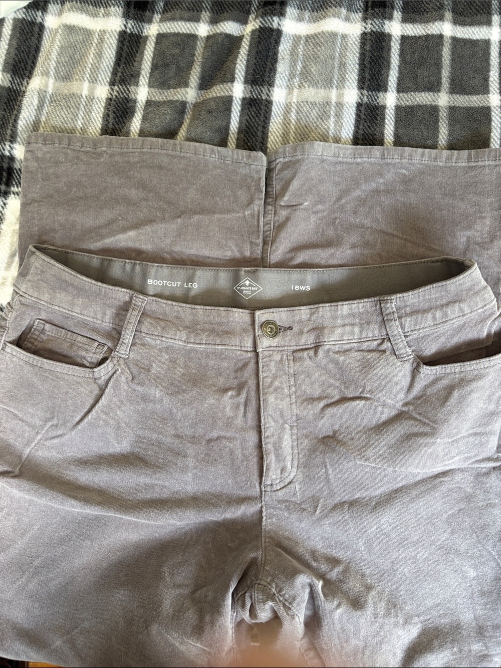 St. John's Bay Bootcut Corduroy Pants in Gray